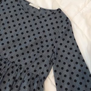 lake flower Dresses - NEW Polka Dot Chambray Dress lake flower Dresses - NEW Polka Dot Chambray Dress